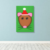 Kerstmis Muis Canvas Print (Insitu (Houten vloer))