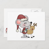 Kerstmis muis en feestdagenkaart (Voorkant / Achterkant)
