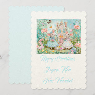 Kerstmis muis illustratie kaart