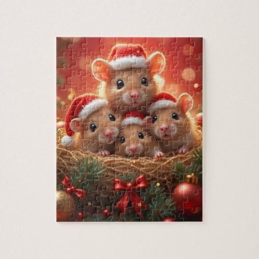 Kerstmis Muis Puzzel (Verticaal)
