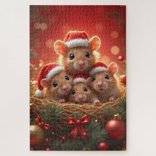 Kerstmis Muis Puzzel (Verticaal)