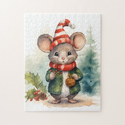 Kerstmis Muis Puzzel (Verticaal)