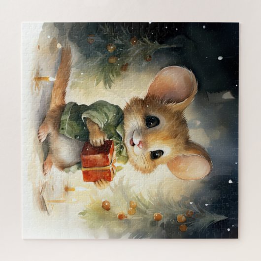 Kerstmis Muis Puzzel Legpuzzel (Horizontaal)