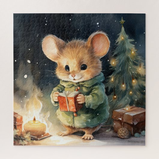 Kerstmis Muis Puzzel Legpuzzel (Verticaal)