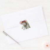 Kerstmis muis versieren boom ronde sticker (Envelop)
