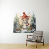 Kerstmis muis wandtapijt wandkleed (In situ)