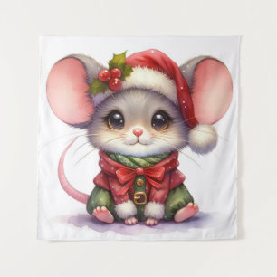 Kerstmis muis wandtapijt wandkleed