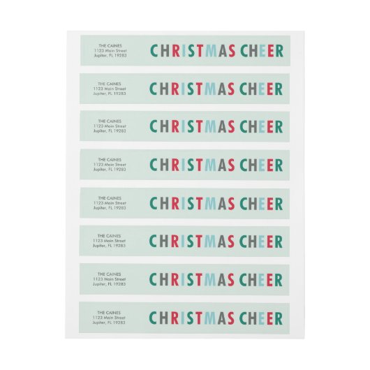 Kerstmis - Multicololf het Etiket van de Omslag va Omwikkelbaar Adreslabel (Vel)