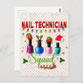 Kerstmis Nail-technicus-kerstsalaris eigenaars Briefkaart (Voorkant / Achterkant)
