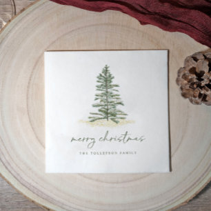 Kerstmis Napkins Holiday Evergreen Pine Simple Servet
