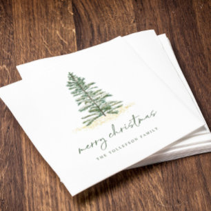Kerstmis Napkins Holiday Evergreen Pine Simple Servet
