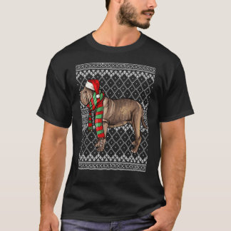 Kerstmis Napolitaanse Mastiff Sinterklaas Pet Leli T-shirt