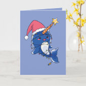 Kerstmis Narwhale Kaart (Gele Bloem)