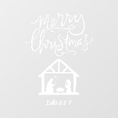 Kerstmis Nativiteit Merry KerstWhite Raamsticker (Vel)