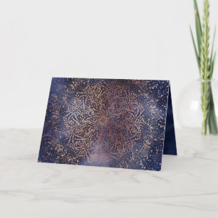Kerstmis Navy Sparkle Vakantie Foto Kaart