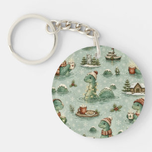 Kerstmis Nessie Loch Ness Monster Gezellig Cryptid Sleutelhanger