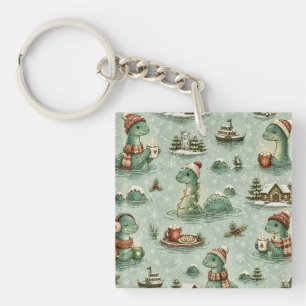 Kerstmis Nessie Loch Ness Monster Gezellig Cryptid Sleutelhanger