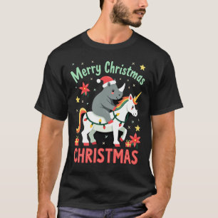 Kerstmis Neushoorn Prettig Kerstfeest Eenhoorn Neu T-shirt