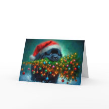 Kerstmis Newfie Helper Kerstkaart