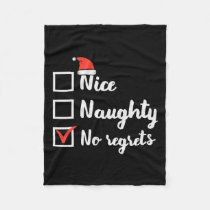 Kerstmis Nice Ondeugend Geen Spijt Grappige Kerstm Fleece Deken