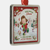 Kerstmis, Niece, Santa's Letter, Metalen Ornament (Rechts)