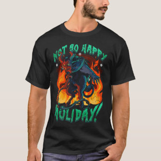 Kerstmis niet zo gelukkig vakantie horror t-shirt