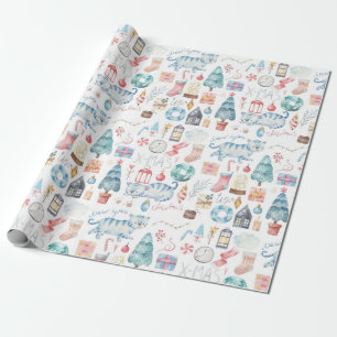 Kerstmis/nieuw jaar tijgerwerkpapier cadeaupapier