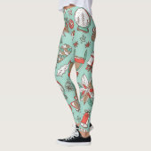 Kerstmis Nieuwjaar:  Hand getrokken Leggings (Links)