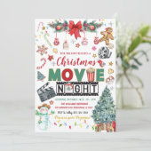 Kerstmis Night Holiday Kaart (Staand voorkant)