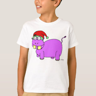 Kerstmis Nijlpaard Kinder T-shirts