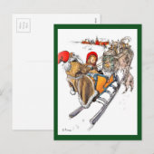 Kerstmis Nisse en Kersti Feestdagenkaart (Voorkant / Achterkant)