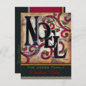 Kerstmis Noel ~ Ansichtkaart / Uitnodiging (Voorkant / Achterkant)