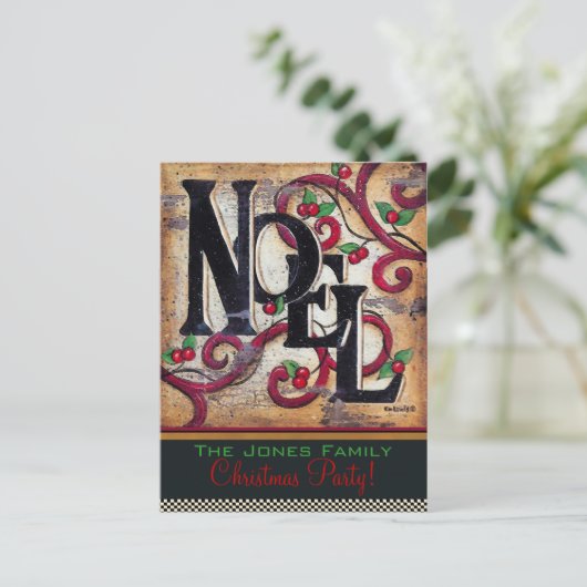 Kerstmis Noel ~ Ansichtkaart / Uitnodiging (Staand voorkant)