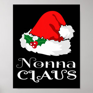 Kerstmis Nonna Claus Matching Pyjama Santa Hat X- Poster