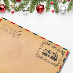 Kerstmis Noordpool Express Levering Pret Rubberstempel