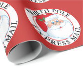Kerstmis Noordpool Express Mail Santa Cadeaupapier (Rol Hoek)