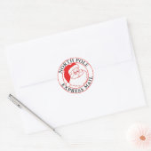 Kerstmis Noordpool Express Mail Santa Ronde Sticker (Envelop)