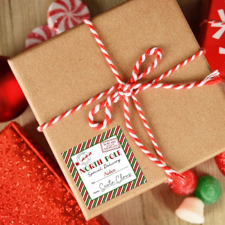 Kerstmis Noordpool Santa Bezorgstickers Vierkante Sticker