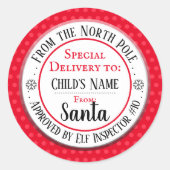 Kerstmis Noordpool Workshop Aangepaste naam Ronde Sticker (Voorkant)