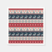 Kerstmis Noordse Thély Ugly Sweater Pattern Deer Servet (Voorkant)