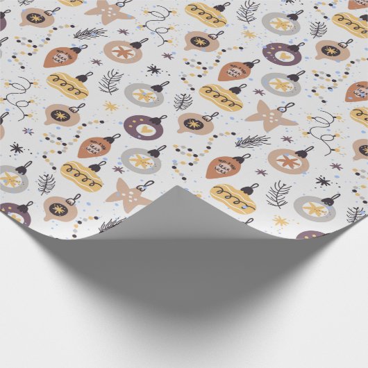 Kerstmis Nordic Scandinavisch Zweeds pastel wit Cadeaupapier (Hoek)