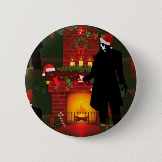 kerstmis nosferatu ronde button 5,7 cm (Voorkant)