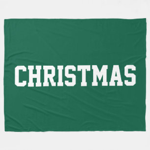 KERSTMIS Nostalgische witte tekst op spar groen Fleece Deken