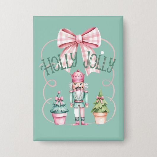 Kerstmis Notenkraker Coquette Preppy Button (Voorkant)