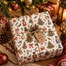 Kerstmis Notenkraker Inpakpapier Vintage