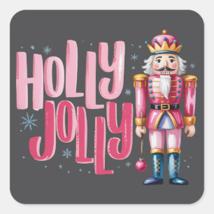 Kerstmis Notenkraker Kerst Coquette Preppy Vierkante Sticker