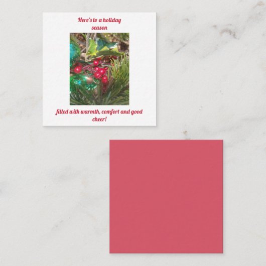 Kerstmis Notitiekaartje (Voorkant / Achterkant)