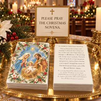 Kerstmis Novena St. Andreas Gebedskaart Visitekaartje