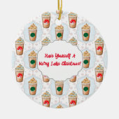 Kerstmis: Ogee Snowflake Patroon Keramisch Ornament (Voorkant)