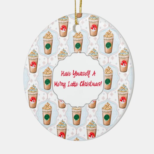 Kerstmis: Ogee Snowflake Patroon Keramisch Ornament (Links)